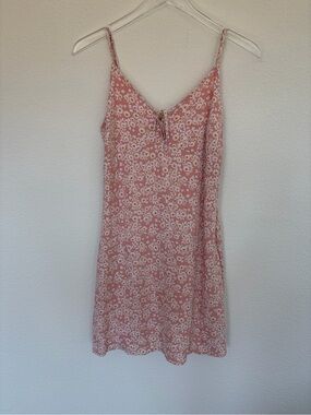 Hollister Pink Daisy-Print Slip Dress | M